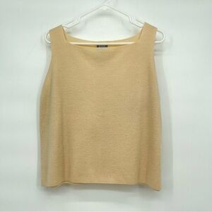 Eileen Fisher 100% Wool Cream Sleeveless Top Size Medium